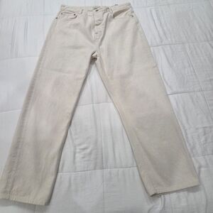 Suitsupply Mens High-Rise  Selvedge Jeans - Size 34 × 28 - Cream